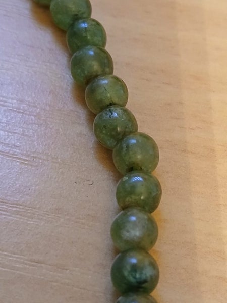 Antique Vintage Genuine Jade Necklace With Silver Clasp Carousel 9