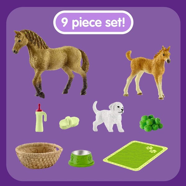 Schleich Sarahs Baby Animal Care Horse Figure Character Accessory Kids Play Toy Carousel 3