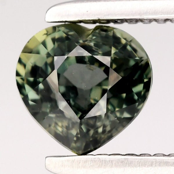 $1 RES * Buy Now $1,499.00 * 0.62ct Heart UNHEATED Green VS SAPPHIRE Loose Carousel 1