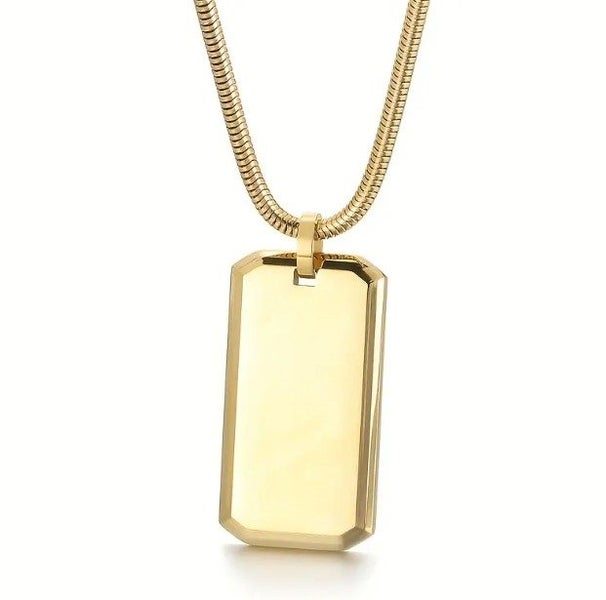 Men's 18K Gold Filled Dog-Tag Chain - SALE! Carousel 1