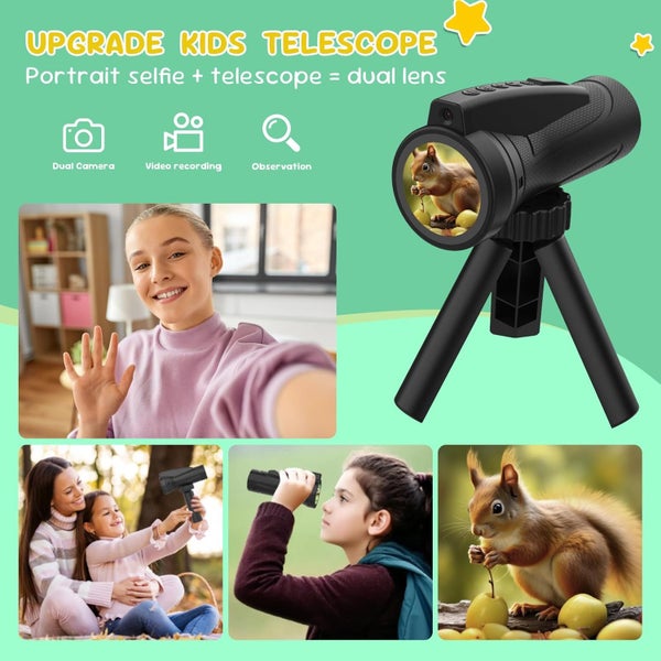 Telescope for Kids Digital Monoculars with Self Timer for Ages 3 to 10 Black Carousel 2