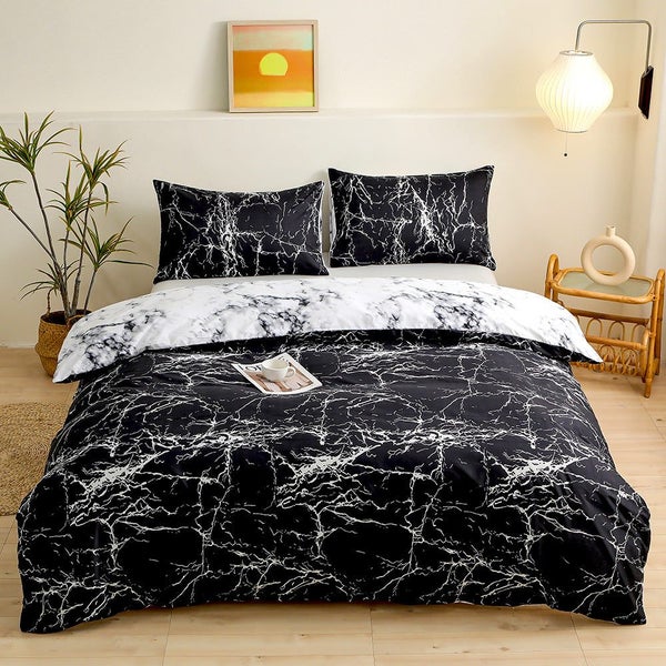 Elosung Smudge Pattern Duvet Cover 3 Piece Bedding Set With Corner Ties Quilt 20 Carousel 2