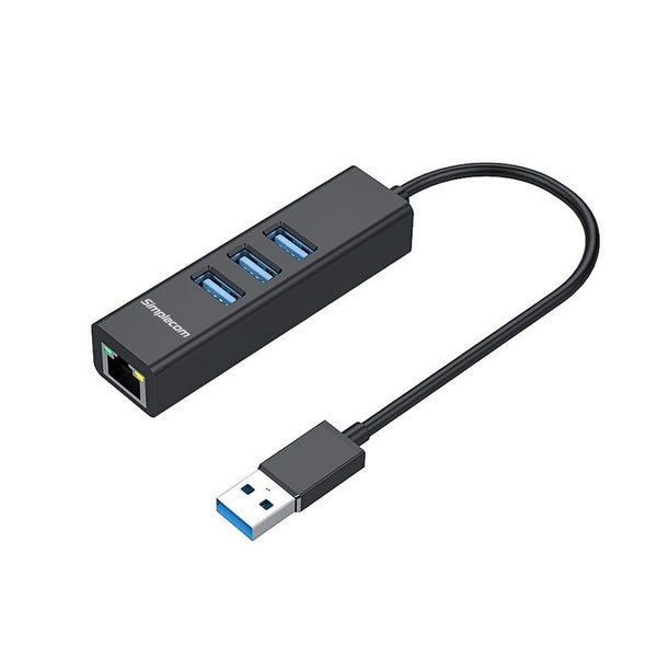 Simplecom Chn420 Aluminium 3 Port Superspeed Usb Hub With Gigabit Ethernet Adapt Carousel 1