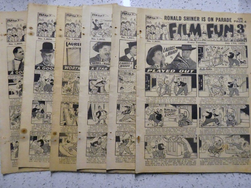 old comic bulk lot - 6x Film Fun 1954 - consecutive issues Carousel 1