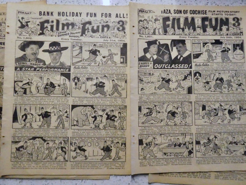 old comic bulk lot - 6x Film Fun 1954 - consecutive issues Carousel 2
