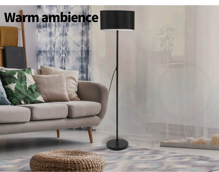 Emitto Modern LED Floor Lamp Stand Reading Light Home Decor Indoor Linen Fabric Carousel 2