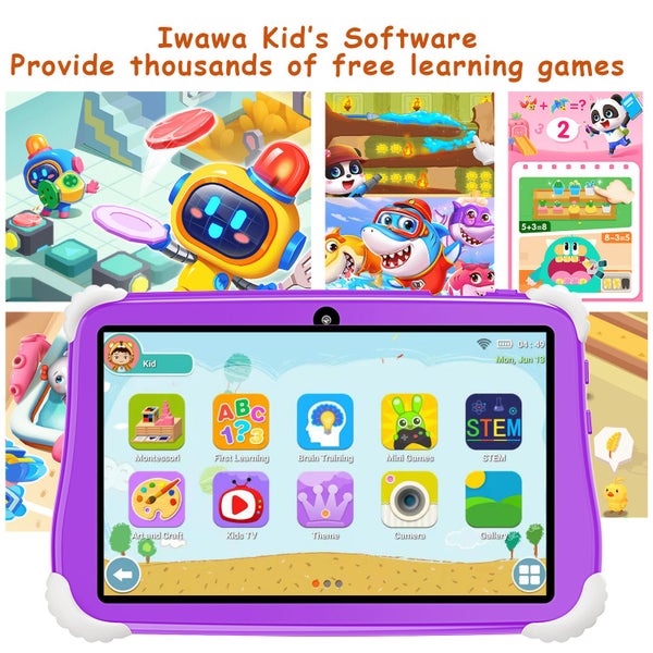 Kids Tablet 7 inch Android 12.0 Octa-Core Tablets 2GB RAM 32GB ROM Purple Carousel 1