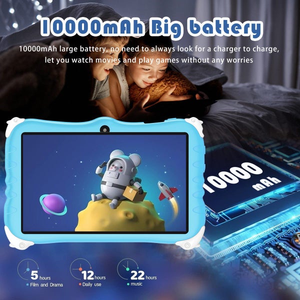 Kids Tablet 7 inch Octa-Core Android 12 Tablets 2GB RAM 32GB ROM Blue Carousel 2