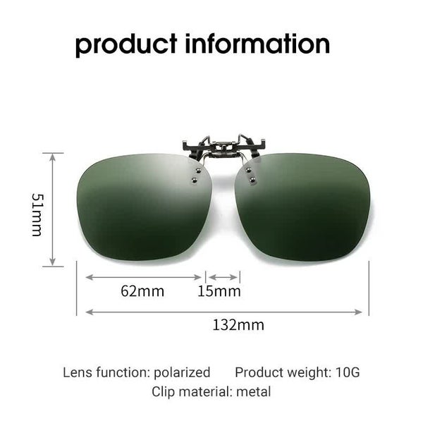 Elosung 2 Pcs Green Polarized Clip On Sunglasses Day And Night Use Frameless Pol Carousel 2