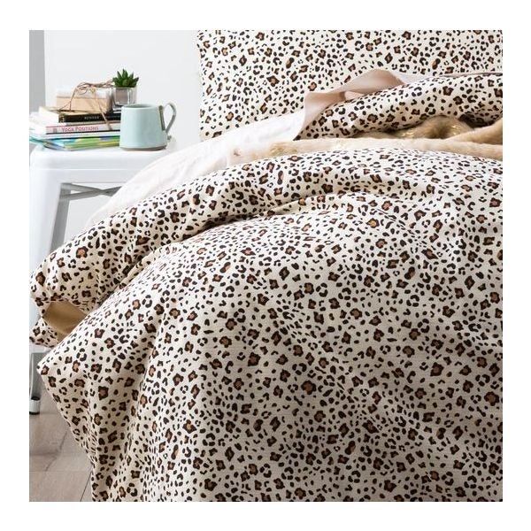 Park Avenue 175 Gsm Egyptian Cotton Flannelette Snow Leopard Single Quilt Cover Carousel 1