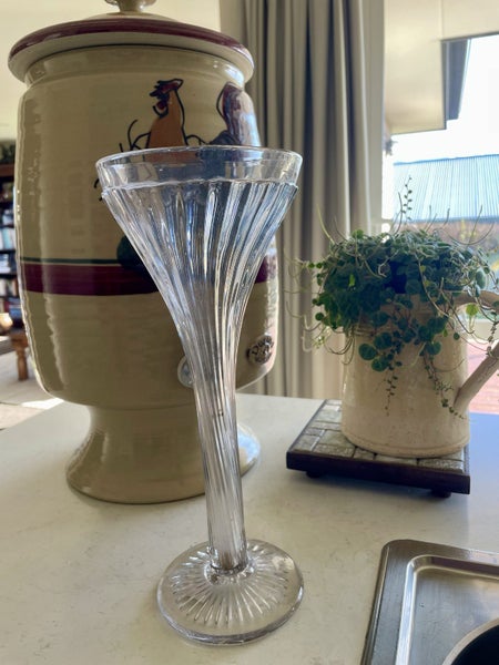 A stunning Crown Crystal Glass swirl Vase Carousel 1