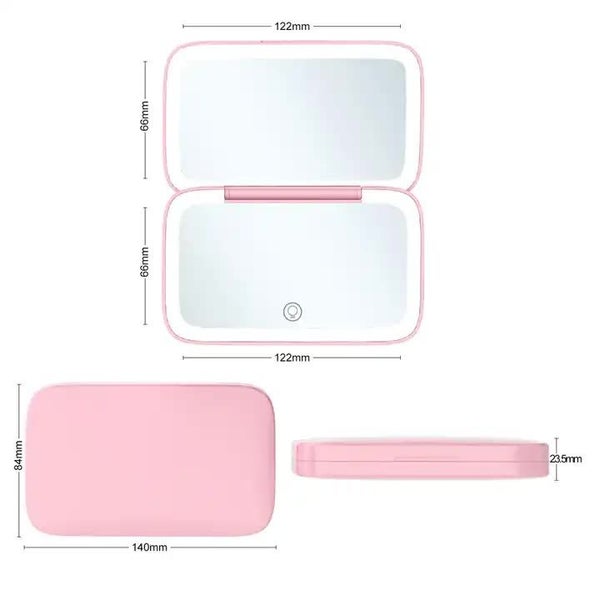 Elosung Black Mr2326c Portable Led Illuminated Makeup Mirror Foldable Lighted Va Carousel 2