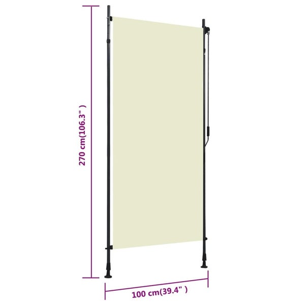 Outdoor Roller Blind 100X270 Cm Cream Blinds & Shades Carousel 2