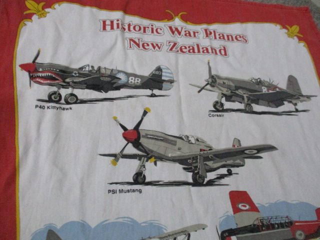 NZ TEA TOWEL - Cotton 'HISTORIC WAR PLANES NZ' Carousel 1