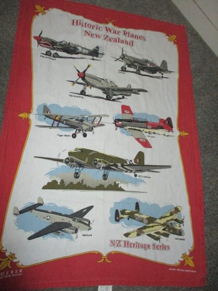 NZ TEA TOWEL - Cotton 'HISTORIC WAR PLANES NZ' Carousel 2