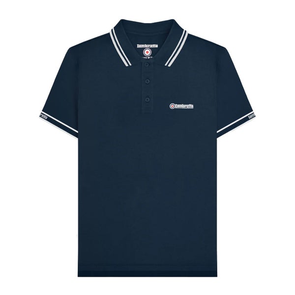 Lambretta Mens SS25 Branded Sleeve Polo Shirt Carousel 1