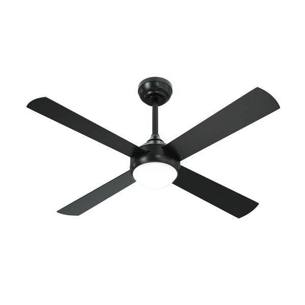 Vevare 52'' Ceiling Fan AC Motor With Light Remote Control Fans 4 Blades Black Carousel 2
