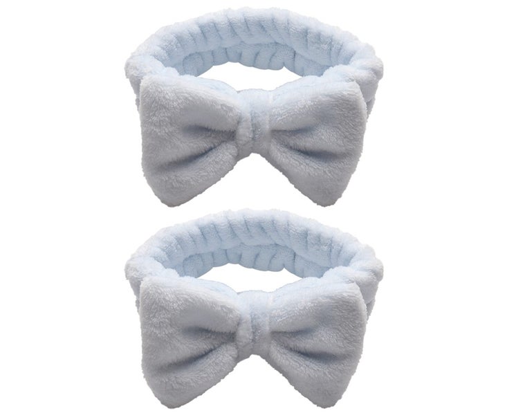 2Pcs Facial Headband for Bath Spa Makeup Bow Head Wrap Soft Head Cloth Carousel 1