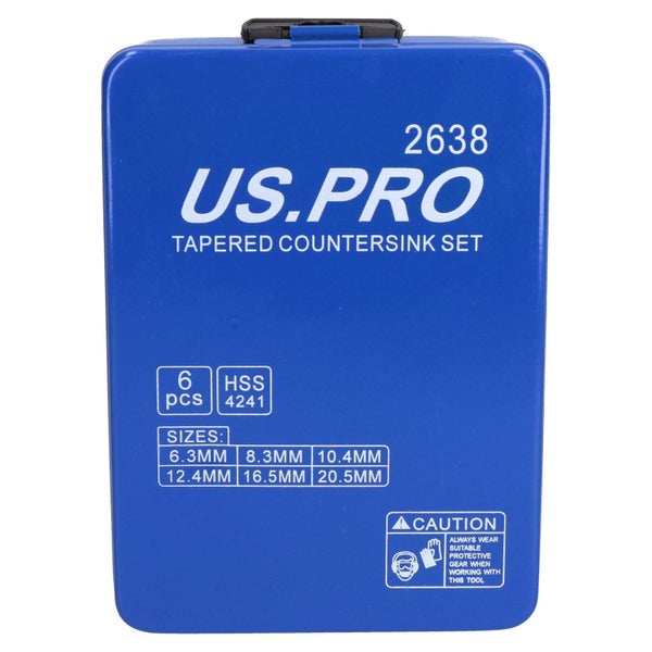 6pc HSS Countersink Countersunk Deburring Drills Tapered For Metal Wood Carousel 3