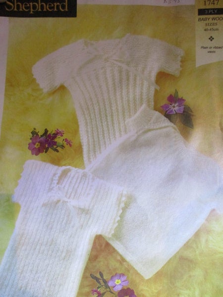 SHEPHERD "Three Baby Singlets"~for you to Knit~ Ribbed or Plain Patterns! Carousel 1