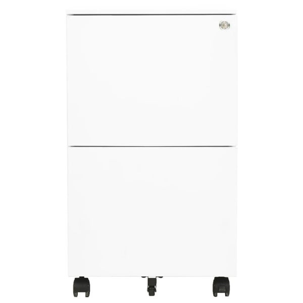vidaXL Mobile File Cabinet White 39x45x67 cm Steel Carousel 2