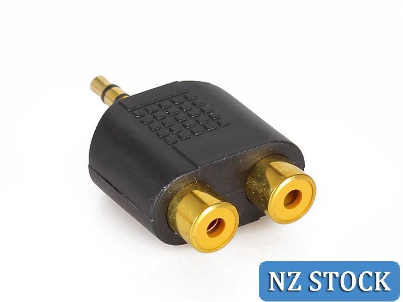 3.5mm Male to 2 RCA Female Audio Adapter Carousel 1