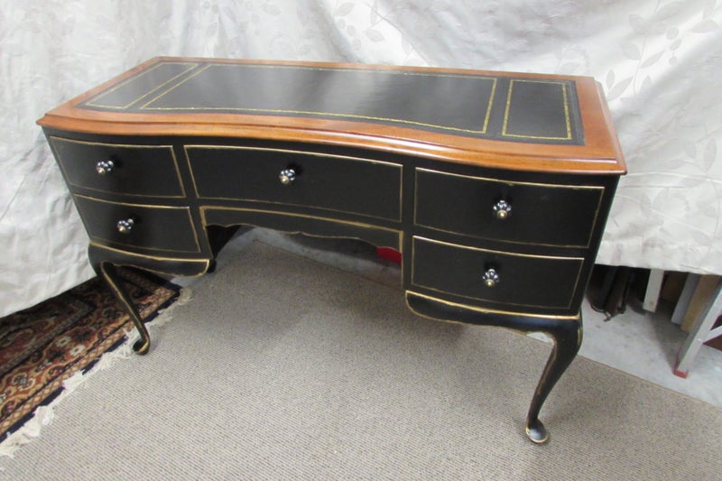 French Inspired Ebonised Writing Desk Carousel 1