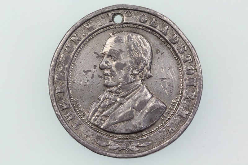 GREAT BRITAIN GLADSTONE MEDALET 1884 Almost VERY FINE Carousel 1