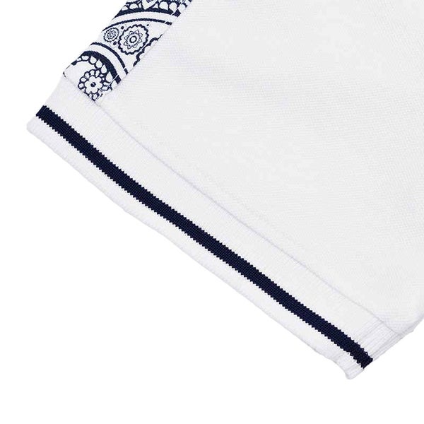 Lambretta Mens SS24 Paisley Taped Polo Shirt Carousel 3