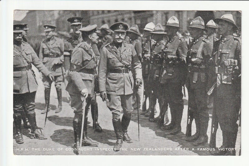 WWI DUKE OF CONNAUGHT INSPECTS NZERS AFTER VICTORY POSTCARD Carousel 1