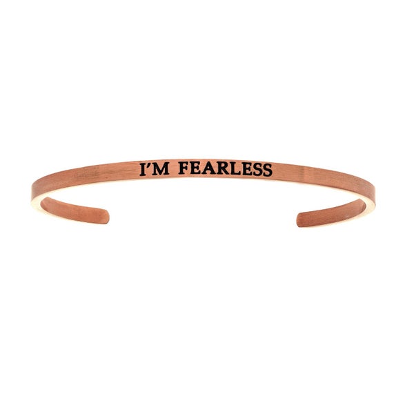 Intuitions Stainless Steel I'?????????M FEARLESS Diamond Accent Cuff Bangle B... Carousel 1