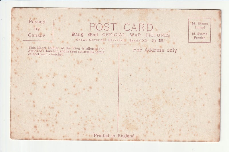 ANZACS IN FRANCE A BRAWNY MAORI BUTCHER POSTCARD - 1/2 PRICE SALE Carousel 2