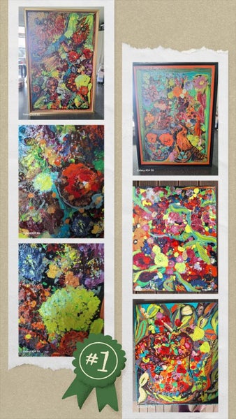 ORIGINALTextured flowers in OILS Carousel 8