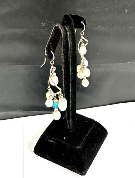 Sterling Silver Beaded Dangle Earrings (Jewellery Safe) Carousel 2