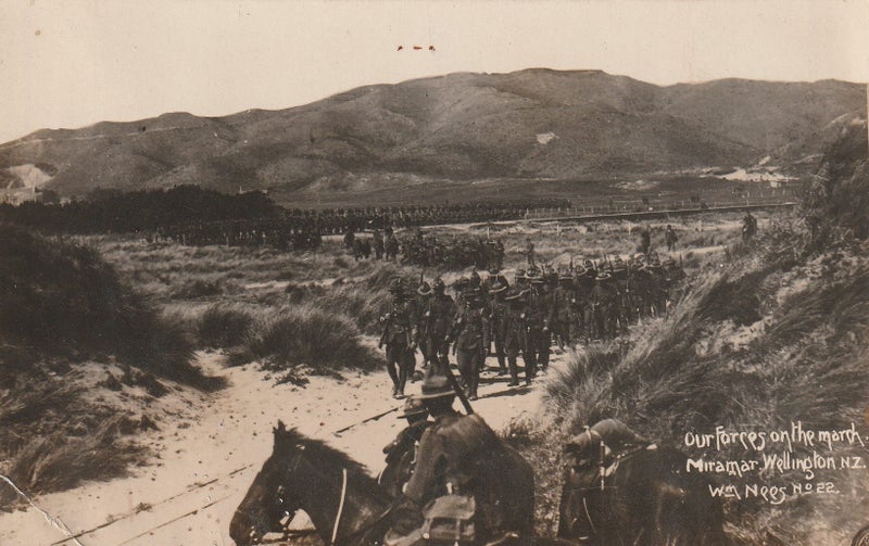 WELLINGTON MIRAMAR OUR FORCES ON THE MARCH REAL PHOTO POSTCARD - 1/2 PRICE SALE Carousel 1