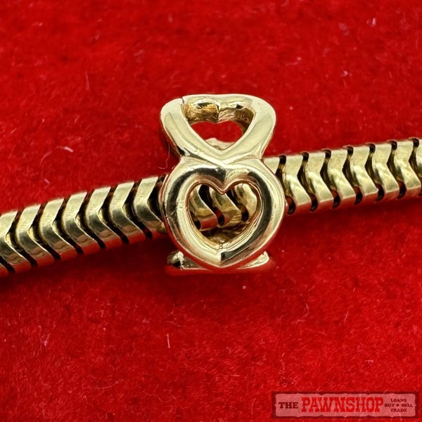 Pandora 14ct Yellow Gold Open Heart Spacer Charm Carousel 1