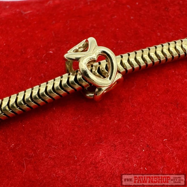 Pandora 14ct Yellow Gold Open Heart Spacer Charm Carousel 2
