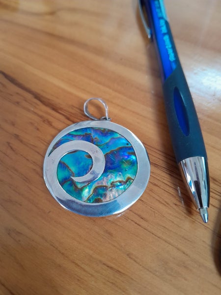 Handmade Sterling and Paua pendant Carousel 1