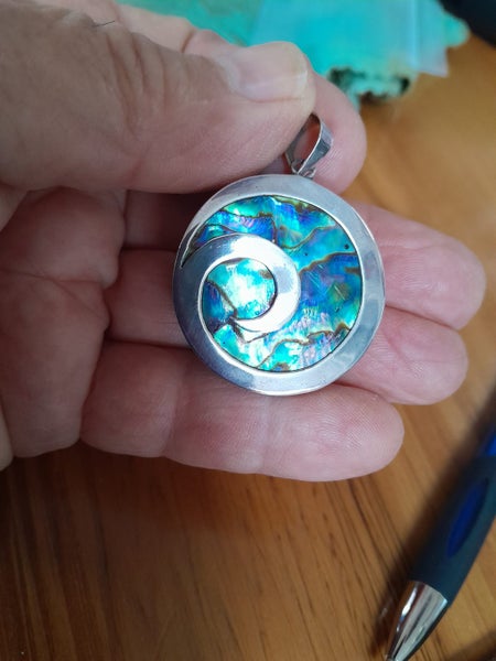 Handmade Sterling and Paua pendant Carousel 3