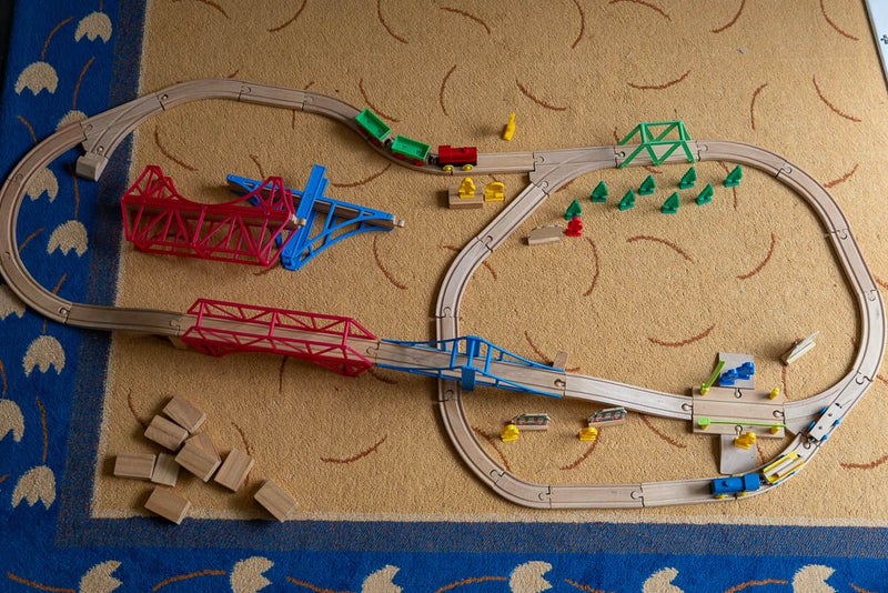 Wooden Train Set Toys Carousel 1