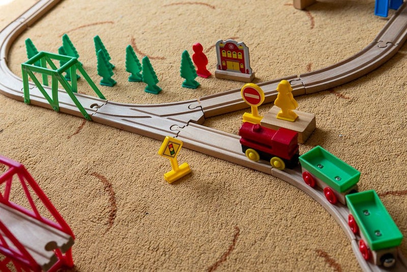 Wooden Train Set Toys Carousel 4