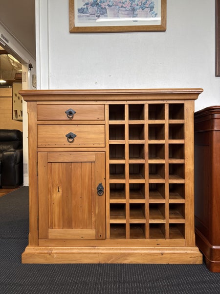 Solid Rimu Wine Rack Sideboard / Cabinet By Ken Wills Furniture Timaru Carousel 1