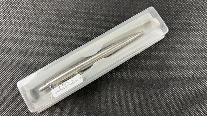 Parker Jotter Stainless Steel Chrome Trim Ball Point Pen - Lot W188 Carousel 1