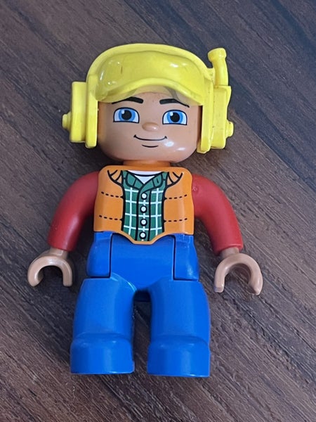 LEGO DUPLO® -1 Blue Legs, Orange Vest, Dark Green Plaid Shirt Carousel 1