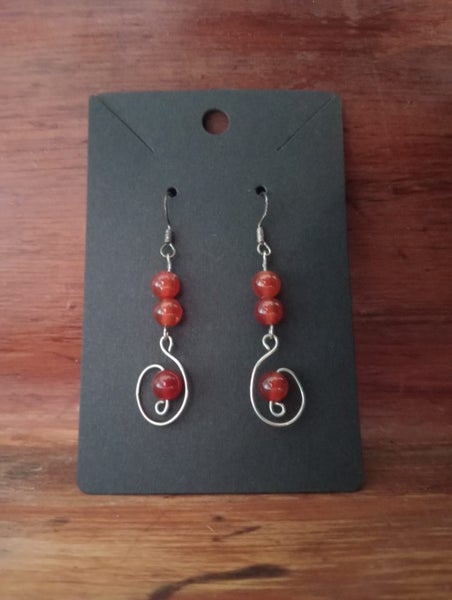 NZ Made Carnelian Earrings (NEW) 925 Carousel 1