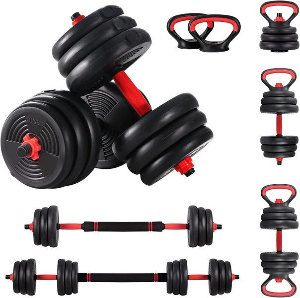 4 in 1 Adjustable Dumbbell Barbell Kettlebell Set 20Kg Carousel 1
