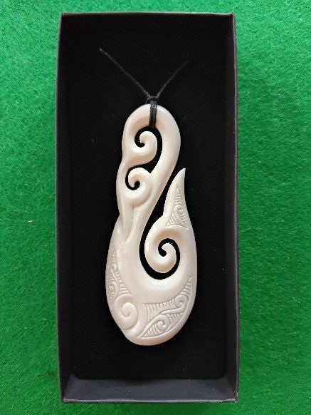 Medium Bone Carving Hook Pendant in Giftbox Carousel 2