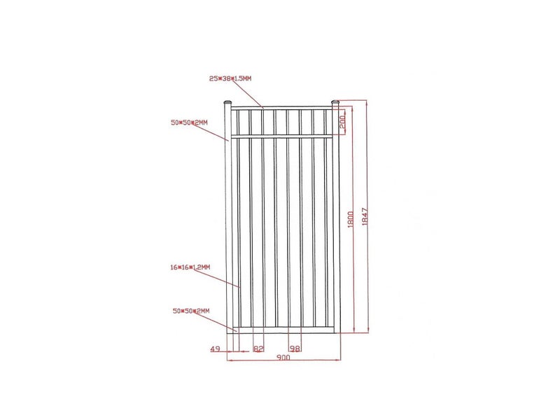 1800H x 2400L x 4 panels Fencing inc posts brackets and a gate 900W x 1800H Carousel 2