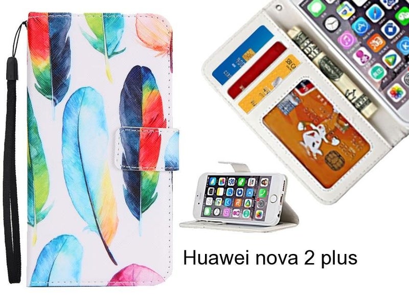 Huawei nova 2 plus case 3 card leather wallet case printed ID Carousel 1