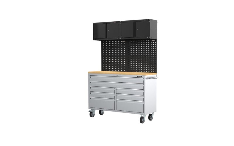 5 pieces garage storage system with stainless steel mobile tool chest workbench Carousel 1